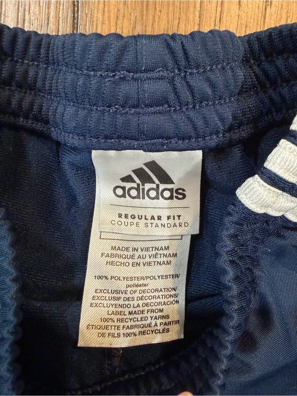 adidas Navy and White Kids Joggers with Side Stripes - Picture 2 of 5